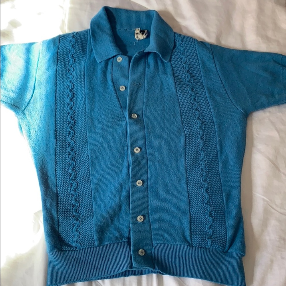 VINTAGE Blue short sleeve cardigan